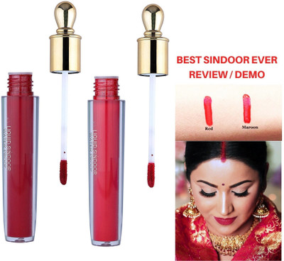 REIMICHI SUPER STAY and NON TRANSFER QUICK DRY MAROON & RED SINDOOR LIQUID(MAROON & RED)
