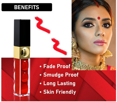 MYEONG Smudge Proof & Long Lasting Water Resistance And Quick Drying Sindoor LIQUID(Red)