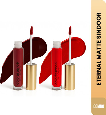 COLORESSENCE Eternal Liquid Sindoor Combo of 2 |Matte & Waterproof|Quick Drying & Smudgeproof Sindoor(Red, Maroon)