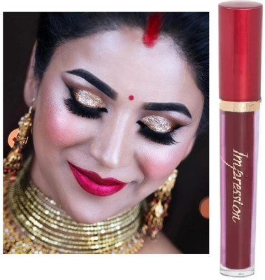 HUZURLU Bridal Liquid Sindoor Quick Drying Formula With Long Sponge Tip Applicator kum kum(Maroon)