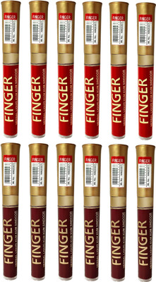 Finger Liquid Sindoor Combo of 6 Red and 6 Maroon - 7 ml each Sindoor(Red, Maroon)