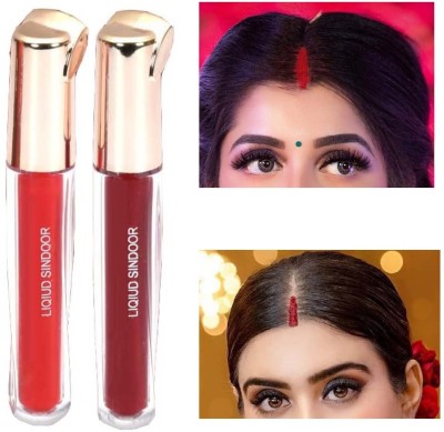 THTC WATER PROOF & LONG LASTING MATTE FINISHING GLAM LIQUID MAROON + RED SINDOOR LIQUID(Maroon, Red)