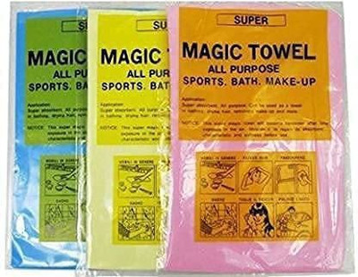 JANMESH ENTERPRISES Magic Drying Towel Reusable Water Absorbent Multipurpose Cleaning Cloth Wet and Dry Microfiber Cleaning Cloth(3 Units)