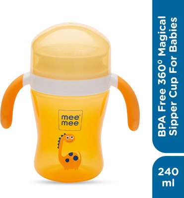 MeeMee Baby Sipper cup BPA free non spill twin handle straw for baby/Todller/Kids,(Orange)