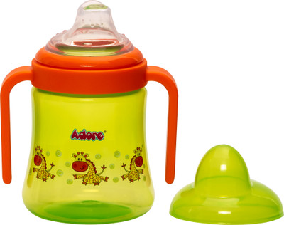 Adore Zippy! The Amazing Soft Spout Sipper W Twin Handle- Dust Free Lid- Spill Proof(Green)