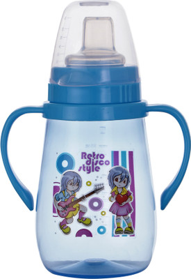 Sukhson India Peach Baby Sipper with Soft Silicone Straw with Lid cover for Kids(Blue)