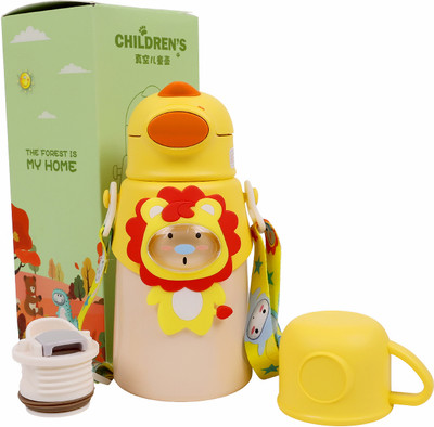 THE LITTLE BUNNY HOP IN STYLE Kids Water Bottle with Straw – Leakproof & BPA-Free(Yellow)