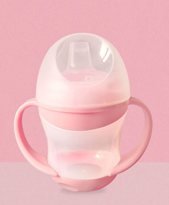 TINNY TOTS Unbreakable Baby Sippy Cup Learning Sipper Feeding Bottle & Twin Handles(PINK WHOLE)