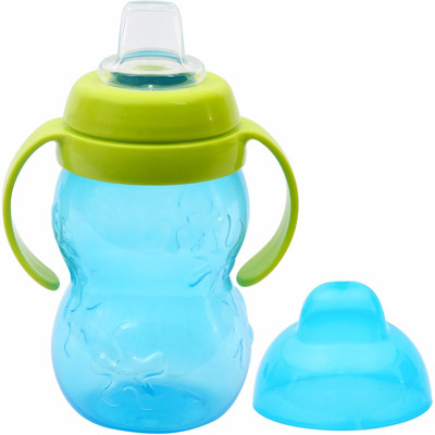 1st Step BPA Free Anti-Spill Soft Silicone Spout Baby Sipper Cup with Twin Handle- 250ml(Blue)