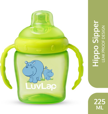LuvLap Hippo Spout Sipper for Infant/Toddler, 225ml,(Green)