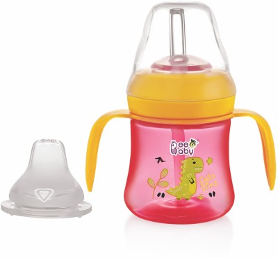 Beebaby Dino 2 in 1 Spout & Straw Sippy Cup for Baby, Leak Proof Sipper, BPA Free, 150ML(Pink)