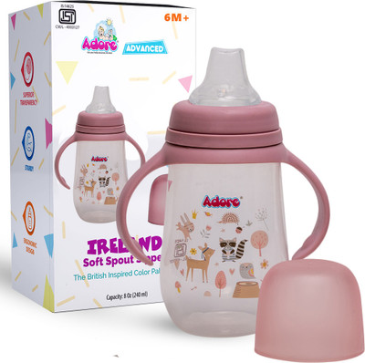 Adore Advanced IRELAND Soft Spout Sipper The British Inspired Color Themes 240ml(Pink)
