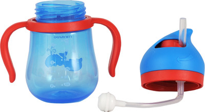 Adore Mini bee Straw Sipper w Weighted Straw& Twin Handle- Swipe N Sip(Blue, Red)