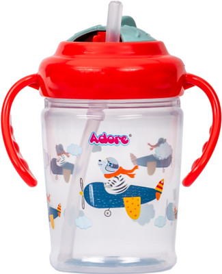 Adore Itzy Bitzy Swipe n Sip Straw Sipper w Twin Handle(Red)