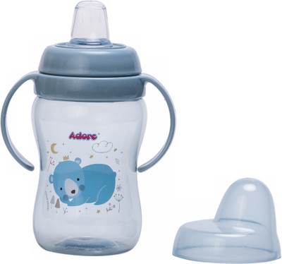 Adore Hoop a Loop 2 in 1 Sipper Cup with Handle & Dust Free Cap- Multi Use(Blue)