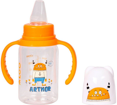 Adore ALGO Jr. 2 Stage Baby Spout & Straw Sipper with Gravity Ball & Twin Handle(Orange)