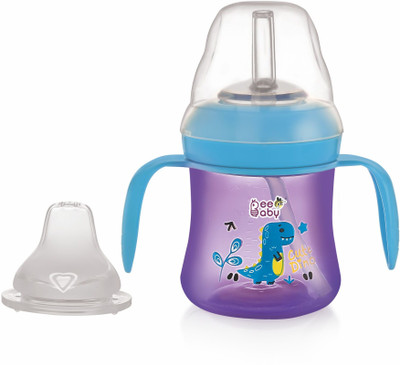 Beebaby Dino 2 in 1 Spout & Straw Sippy Cup for Baby, Leak Proof Sipper, BPA Free, 150ML(Violet)