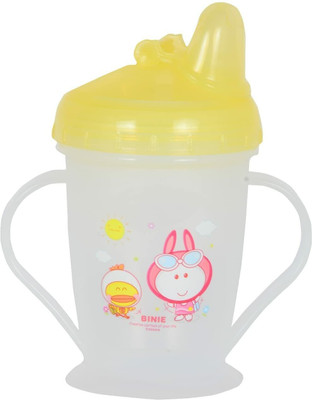 HUF & NUF No-Spill Bpa Free Kids Opaque Soft Straw Sipper Cup Water Bottle(YELLOW CAP)
