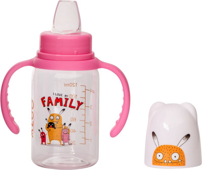 Adore ALGO Jr. 2 Stage Baby Spout & Straw Sipper with Gravity Ball & Twin Handle(Pink)
