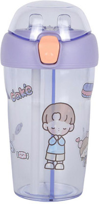 CHILD CHIC Two Partition Sipper with 2 Straw Double Straw 2-in-1 activitysipper waterbottle(Purple)