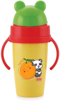 Adore MIKEY Twin Handle Stainless Steel Straw Sipper 360ml(Yellow, Red, Green)