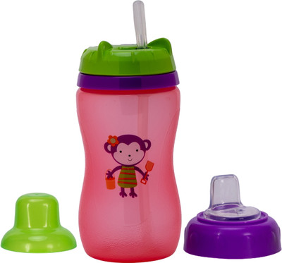 Adore Spartan 2 in 1 Spout n Straw Sipper with Hood 270ml(Pink)