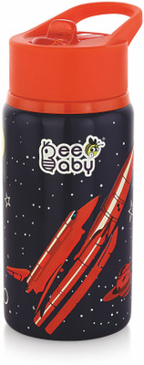 Beebaby Steelios Stainless Steel Flip Top Straw Sipper for Toddlers Kids. BPA FREE. 18M+(Dark Blue Space)