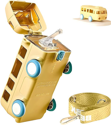 Napp mall Bus Water Bottle Comes with Straw and Strap 500 ml Water Bottle(Set of 1, Multicolor)