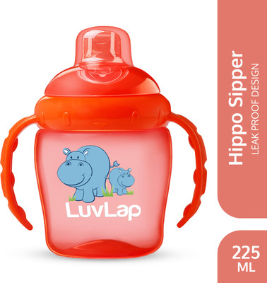 LuvLap Hippo Spout Sipper for Infant/Toddler, 225ml,(Orange)