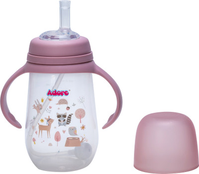 Adore Great Britain! The Weighted Silicone Straw Sipper w Twin Handle- Ergonomic-250ml(Pink)