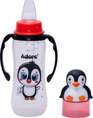 Adore Yeah! The Character Hood Silicon Spout Sipper w Twin Handle- Spill Proof(Black)