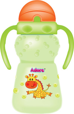 Adore Zing! The Amazing Straw Sipper w Twin Handle-Flip N Sip- Spill Proof(Green)
