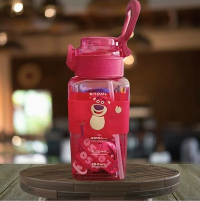 Evaan Kuromi 600ml BPA Free Water Bottle with Straw | Leakproof Flip Top Bottle(Red)