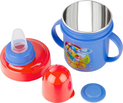 Nabhya Stainless Steel Plastic Baby Spout Sipper Cup for Kids Age 3-18 Months-(250ml)(Blue)