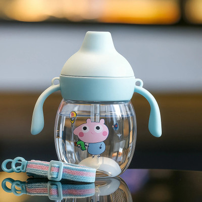 Magic Pebbles Little Baby Sipper/Sippy Cup, Anti-Spill Soft Silicone Spout, 6m+(Blue)