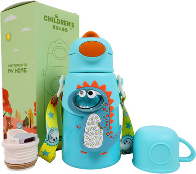 THE LITTLE BUNNY HOP IN STYLE Kids Water Bottle with Straw – Leakproof & BPA-Free(Blue)