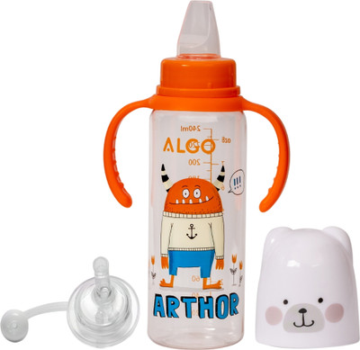 Adore ALGO Snr. 2 Stage Baby Spout & Straw Sipper with Gravity Ball & Twin Handle(Orange)