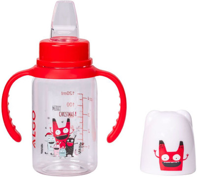 Adore ALGO Jr. 2 Stage Baby Spout & Straw Sipper with Gravity Ball & Twin Handle(Red)