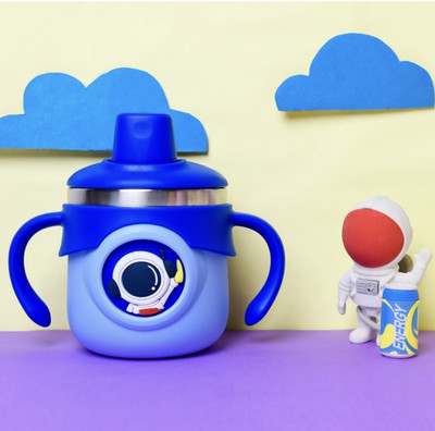YGoyalAndCO Premium Baby Sipper Bottle | BPA Free, Leak Proof, Soft Silicone Spout(Blue)