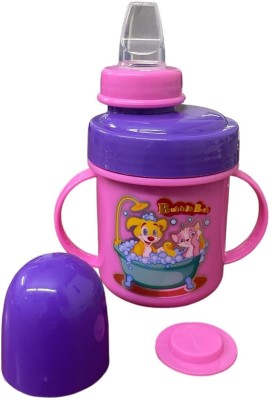 CSM Baby Sippy Cup with Soft Silicone Nipple, 250ml, Anti-Spill, BPA Free(Pink, Purple)