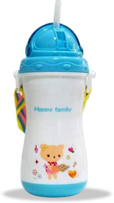 InEffable Soft Straw Feeding Sipper with Twin Handle Sippy Cup for 350ML(Pack of 2)(Blue)