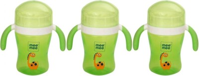 MeeMee Baby Sipper cup for toddler kid soft spout straw mug (Green) x pack of 3(Green)