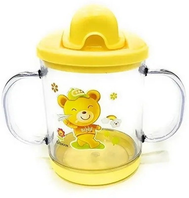 HS MART. Sipper Cup with Twin Handle for Easy Grip Anti Spill BPA Free (Yellow)(Yellow)