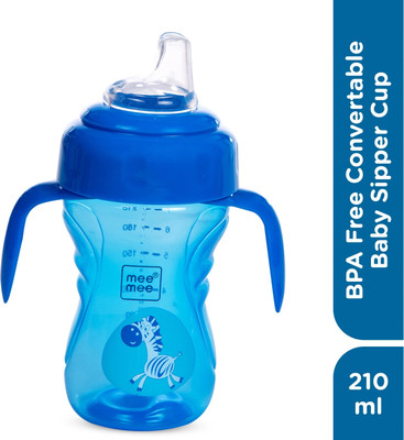 MeeMee Baby Sipper cup BPA free convirtable for toddler kid , soft spout straw mug(Blue)