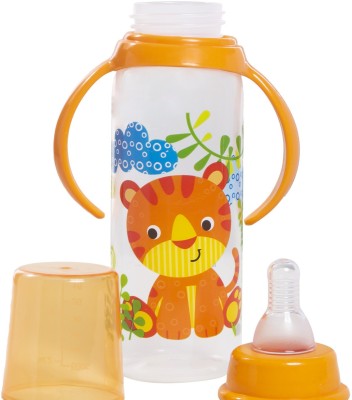 The Cheeky Kidzz Baby Sipper Feeding Liquids Milk Feeder Polypropylene Slim Neck Bottle BPA Free - 250 ml(Orange)