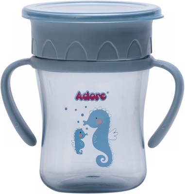 Adore Magic 360 Degree Sipper Cup w Handle & Dust Free Hood- Sip from any side -(Blue)