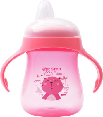 1st Step Matte Collection BPA Free Soft Spout Sipper With Twin Handles for Easy Grip(Pink)