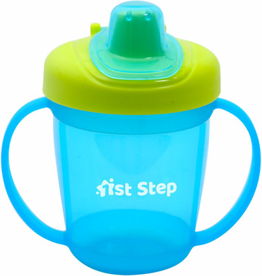 1st Step BPA Free Anti-Spill Hard Spout Baby Sipper Cup with Twin Handle & Cover - 250ml(Blue)