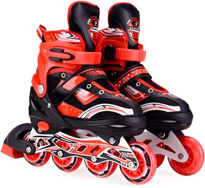 sevriza High quality Skating in-line Shoe have different size and with PU LED wheel In-line Skates - Size Medium UK(Red)