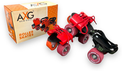 AXG NEW GOAL Tenacity for Kids (Age 9 years and above) Quad Roller Skates - Size 4-10 UK(Red)